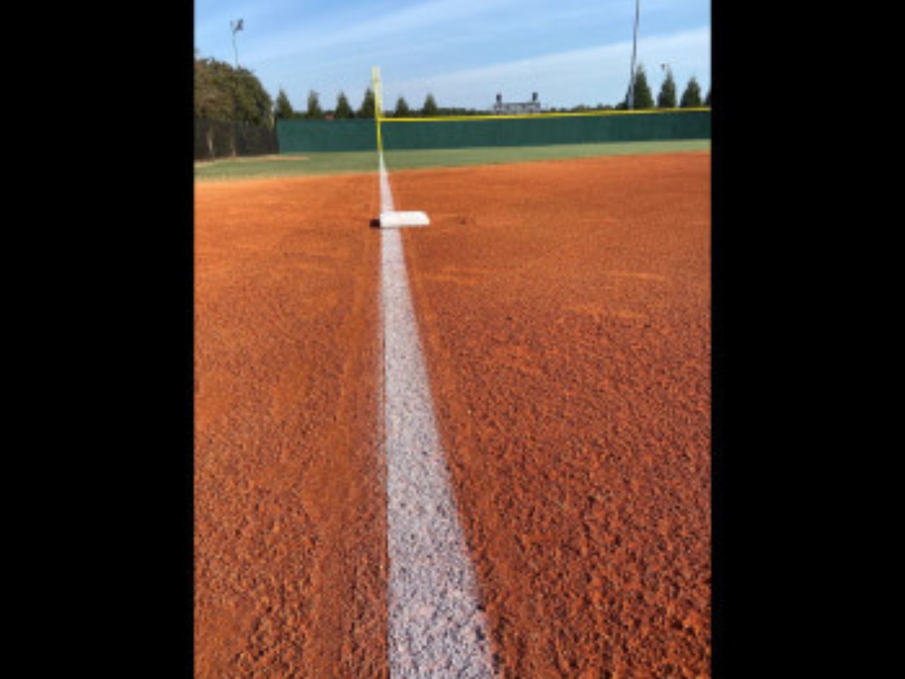 Image of foul lined painted down third base